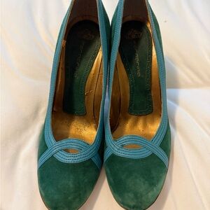 Chic Green and Blue Heels